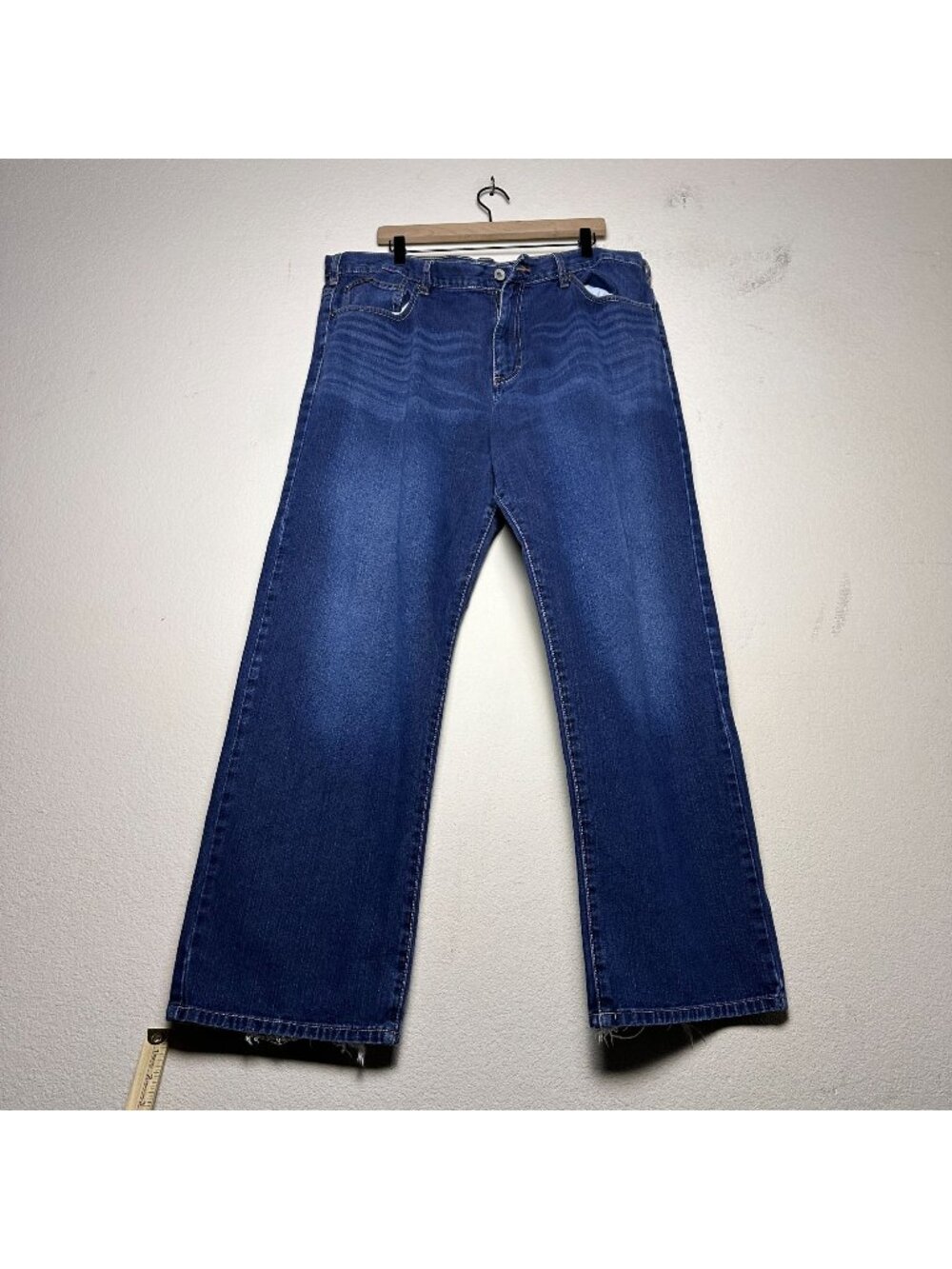 Calvin Klein Jeans Denim Pant Men 40x30 Western Distressed Blue Straight Relaxed